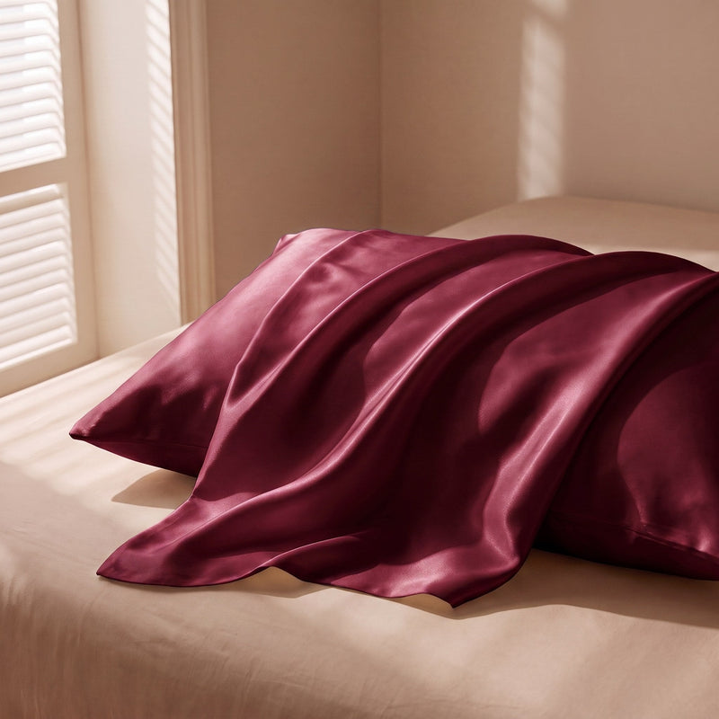 garnet silk pillowcase
